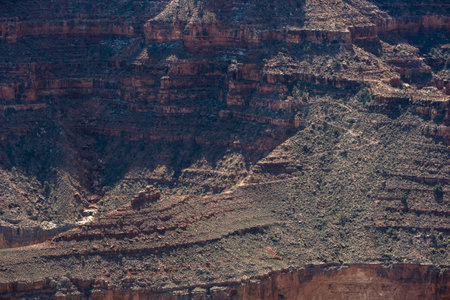 Hermit Trail Zig Zags Down The Steep Walls Of The Grand Canyon's South Rimの写真素材