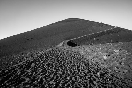 Black And White of Trail Leading Up to Cinder Cone in Lassen Volcanic National Park