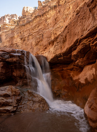 The Second Waterfall Along Sulfur Creek In Capitol Reef National Parkの写真素材