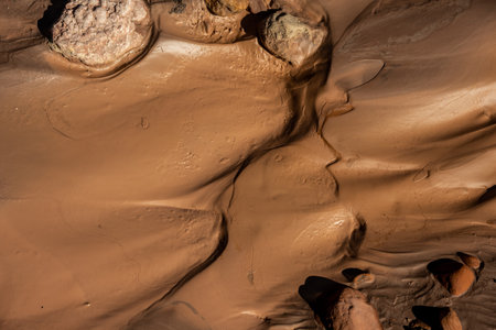 Swirls Of Smooth Mud in Coalpits Wash in Zion National Park