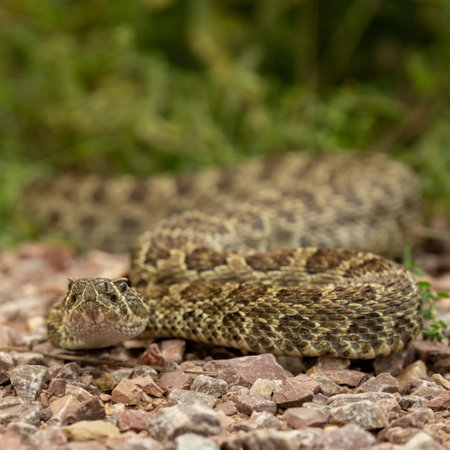 Low Angle View of Rattle Snake Looking At Camera in Wind Cave National Park