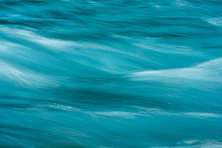 Waves of Blue Water  from the Hoh River Rush Across Imageの写真素材