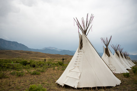 Large Teepee Display At The Edge Of Yellowstone National Park