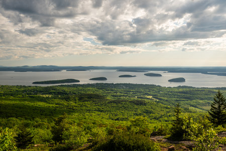 Islands Dot the Coast of Acadia in the Atlantic Ocean in Summer