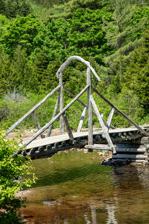 Bridge Over Inlet to Jordan Pond in Acadia National Parkの写真素材