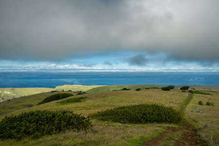 Blue Waters of the Pacific Ocean Surround Santa Cruz Island in Channel Islands National Park