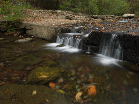 Creek Running Through Gulpha Gorge State Park in Arkansasの写真素材