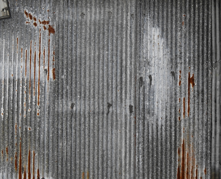 Old rusted tin wall on a shedの写真素材