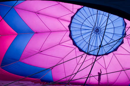 Inside view of a hot air balloonの写真素材