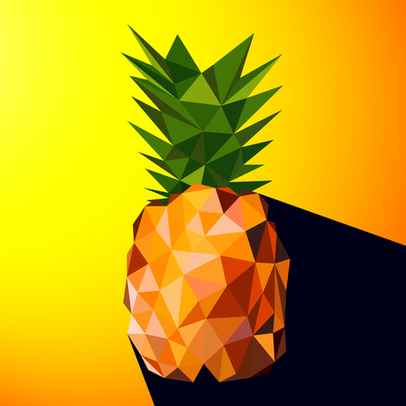 Vector illustration of a pineapple rendered in a geometric styleのイラスト素材