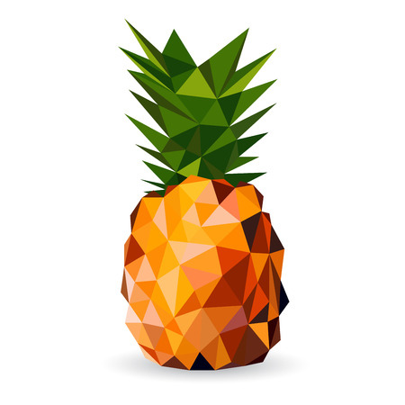 Vector illustration of a pineapple rendered in a geometric styleのイラスト素材