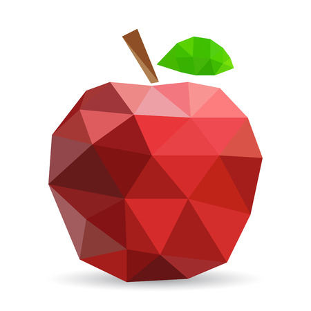 Vector illustration of an apple rendered in a geometric styleのイラスト素材