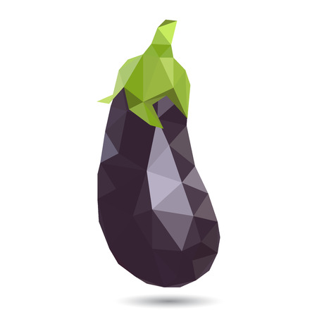 Vector illustration of an eggplant rendered in a geometric styleのイラスト素材