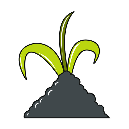 Cartoon sprout icon on white background. Flat design vector illustration for web banner, web and mobile, infographics.のイラスト素材