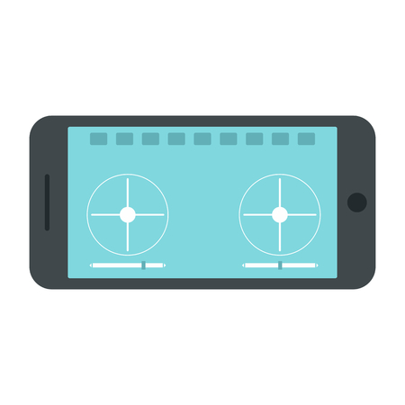 Drone vector icon in flat style, white backgroundのイラスト素材