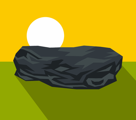 Cartoon stone with dark shadow. Vector illustrationのイラスト素材