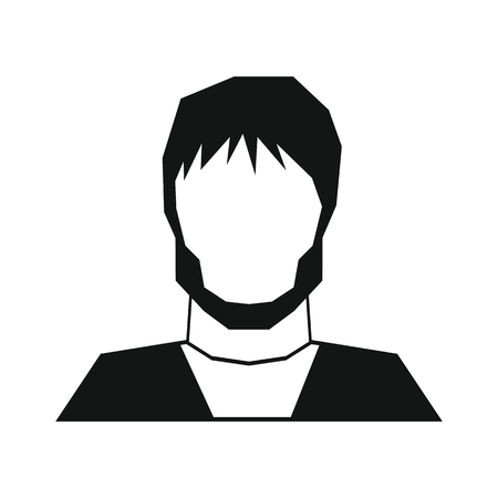 Man silhouette avatar on white background. Vector illustrationのイラスト素材