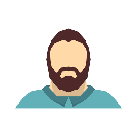 Man flat avatar on white background. Vector illustrationのイラスト素材