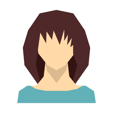 Woman silhouette avatar on white background. Vector illustrationのイラスト素材