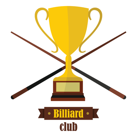 Billiard club emblem in flat style. Vector billiard object. Elements for illustration, infographics, logos and banners.のイラスト素材
