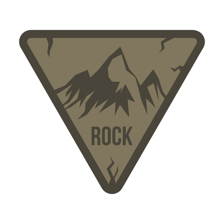 Mountain labels in vintage style. Mountain rock object. Vector illustration. Elements for illustration, infographics, logos and banners.のイラスト素材