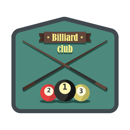 Retro vintage logo emblem billiard game. Billiard labels for you design, banners, infographics.のイラスト素材