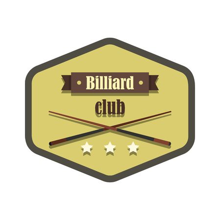 Retro vintage logo emblem billiard game. Billiard labels for you design, banners, infographics.のイラスト素材