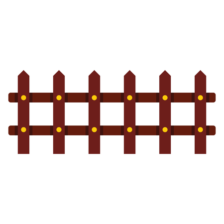 Cartoon flat fence isolated on white background. element for agro design.のイラスト素材