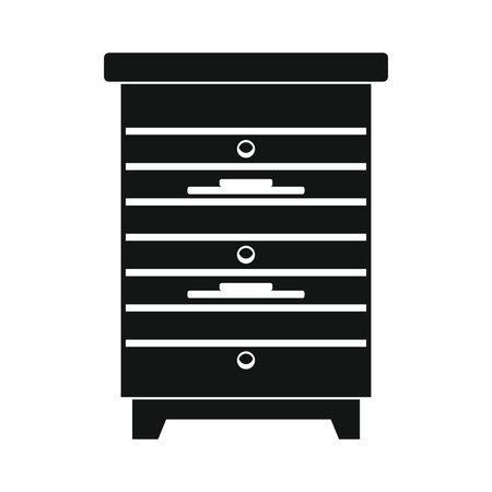 Apiary honey hive in black flat style. Apiary icon for web. Vector illustrationのイラスト素材