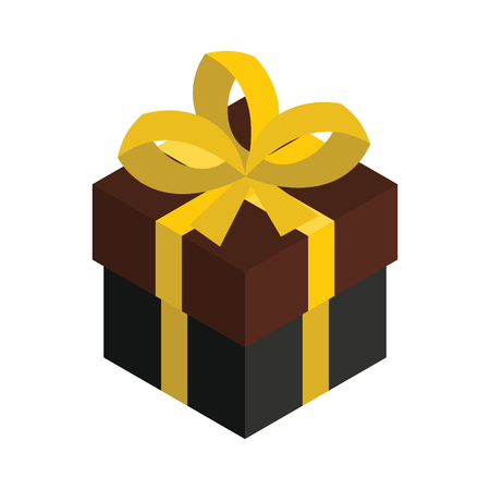 Gift box 3d isometric. Isolated cardboard boxes. Gift vector illustrationのイラスト素材