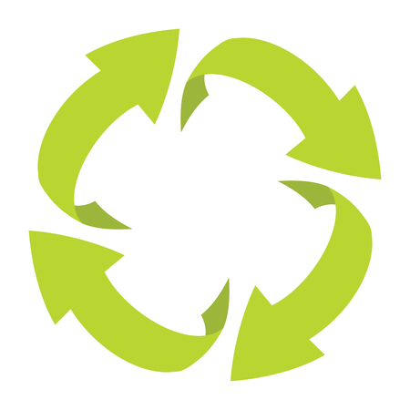 Ecological flat green recycle Eco sign isolated on white layout.のイラスト素材