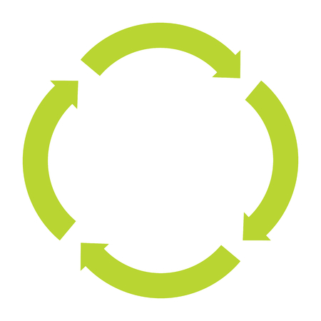 Ecological flat green recycle Eco sign isolated on white layout.のイラスト素材