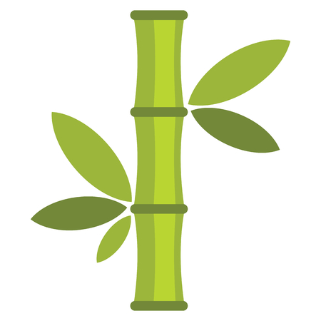 Flat cartoon green bamboo icon isolated on white background. Element for asian and oriental banners, labels and infographic.のイラスト素材
