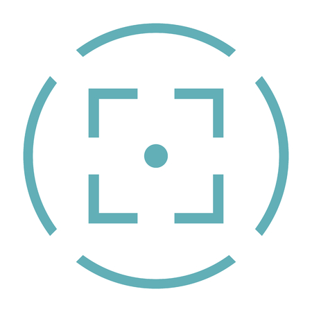 Target aim flat line icon isolated on white background. Vector illustrationのイラスト素材