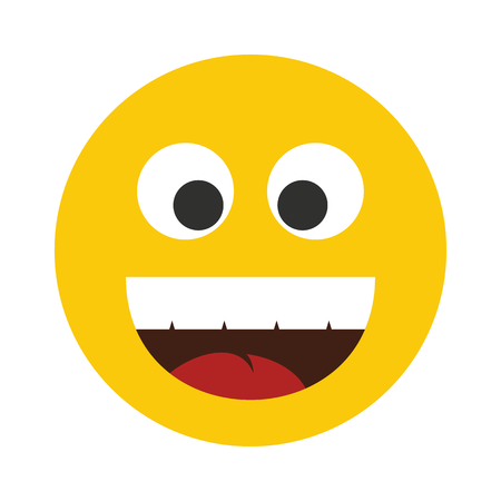 Flat smile emodji isolated on white background. Vector illustrationのイラスト素材