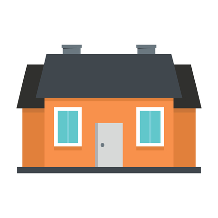 Colorful Flat Residential House. Vector illustrationのイラスト素材