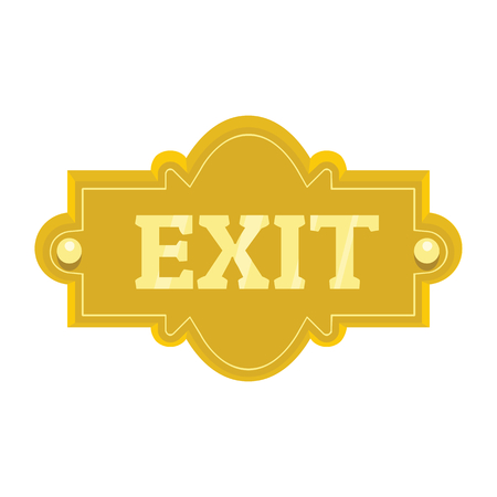 Gold signboard with text exit for your design vector illustration isolated on white background gold sign for city advertisingのイラスト素材