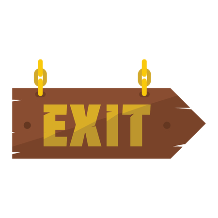 Wooden vintage signboard with text exit for your design vector illustration isolated on white background Wooden sign for city advertisingのイラスト素材