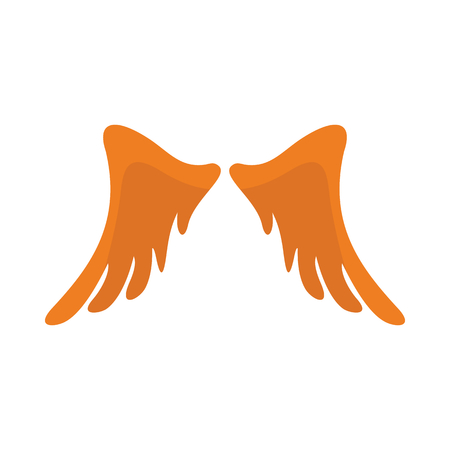 Orange wing flat icon for your design labels wing graphic and vector illustrationのイラスト素材
