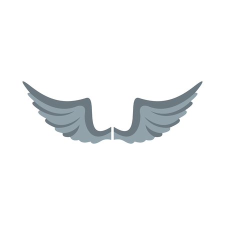 Gray wing flat icon for your design labels wing graphic and illustration vector objectのイラスト素材