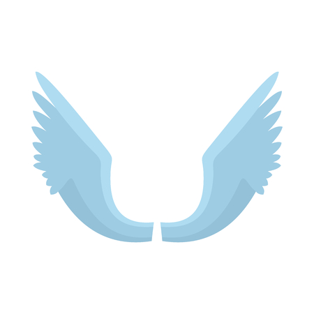 Blue wing flat icon for your design labels wing graphic and illustration vector objectのイラスト素材