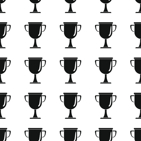 Awards sport winner black simple silhouette cup vector seamless pattern. Silhouette stylish texture. Repeating awards seamless pattern background for winner sport design and webのイラスト素材