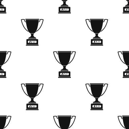 Awards sport winner black simple silhouette cup vector seamless pattern. Silhouette stylish texture. Repeating awards seamless pattern background for winner sport design and webのイラスト素材