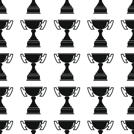 Awards sport winner black simple silhouette cup vector seamless pattern. Silhouette stylish texture. Repeating awards seamless pattern background for winner sport design and webのイラスト素材