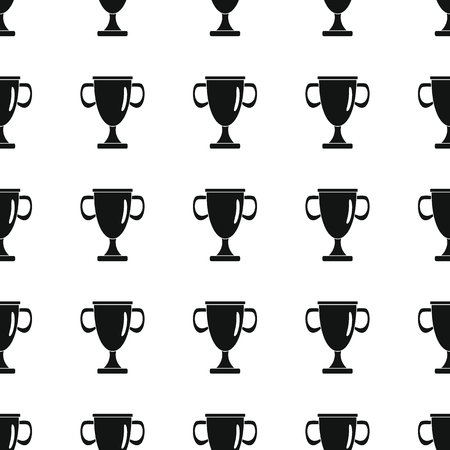 Awards sport winner black simple silhouette cup vector seamless pattern. Silhouette stylish texture. Repeating awards seamless pattern background for winner sport design and webのイラスト素材