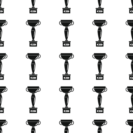 Awards sport winner black simple silhouette cup vector seamless pattern. Silhouette stylish texture. Repeating awards seamless pattern background for winner sport design and webのイラスト素材
