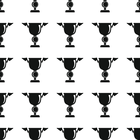 Awards sport winner black simple silhouette cup vector seamless pattern. Silhouette stylish texture. Repeating awards seamless pattern background for winner sport design and webのイラスト素材