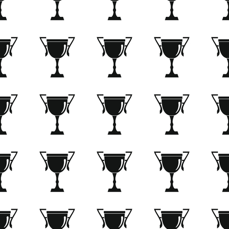 Awards sport winner black simple silhouette cup vector seamless pattern. Silhouette stylish texture. Repeating awards seamless pattern background for winner sport design and webのイラスト素材