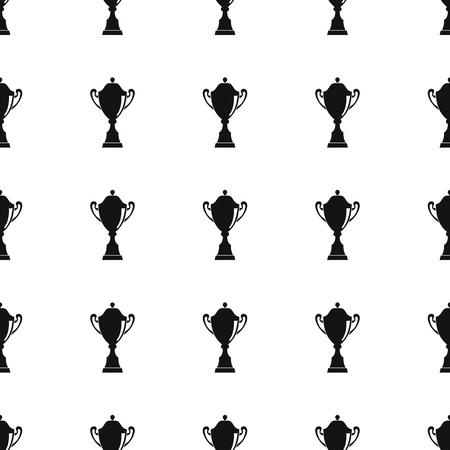 Awards sport winner black simple silhouette cup vector seamless pattern. Silhouette stylish texture. Repeating awards seamless pattern background for winner sport design and webのイラスト素材