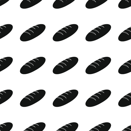 Bread bakery product black simple silhouette vector seamless pattern, silhouette stylish texture. Repeating bread seamless pattern background for bakery design and webのイラスト素材